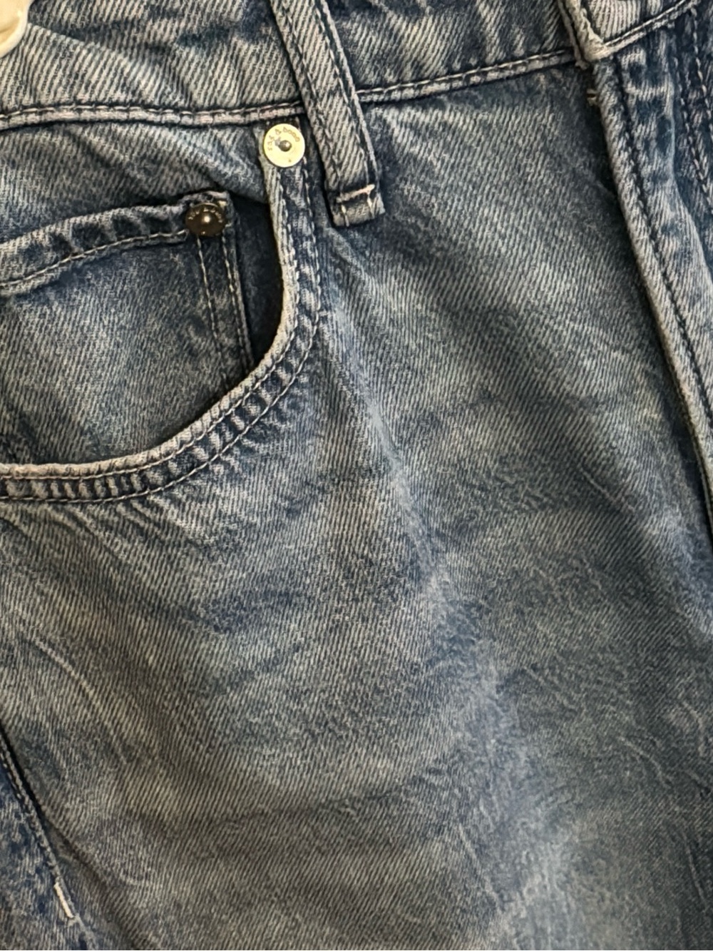 rag & bone light blue denim jeans with leather logo patch - Picture 3 of 14